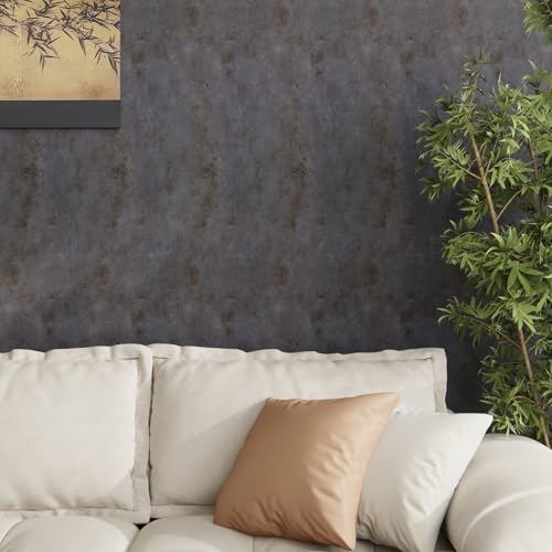 Papel tapiz de hormigón autoadhesivo lavable gris para pared interior 7