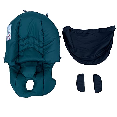 Replacement Canopy &amp; Seat Cushion Set Compatible with Doona+ Car Seat Stroller - Sunshade Cover &amp; Textile Fabric Accessories - Breathable, Machine Washable (Black&amp;Green)