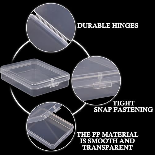 Image of Nsmykhg Small Plastic Storage Containers - 24 Pack Clear Boxes for Beads, Jewelry, and Craft - Stackable Mini 4.3 inchx3.5 inchx1.1 inch