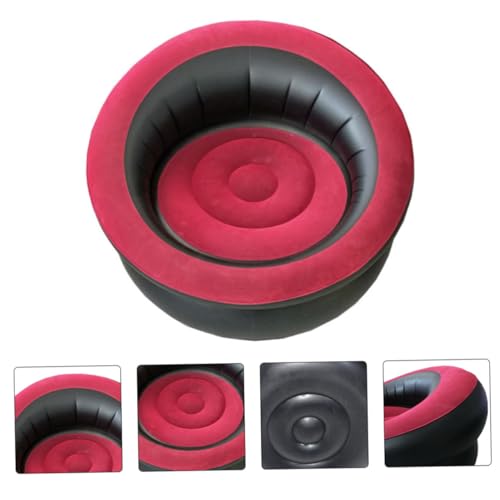 Sofá inflable rojo de PVC portátil y plegable POPETPOP para jardín y terraza 6
