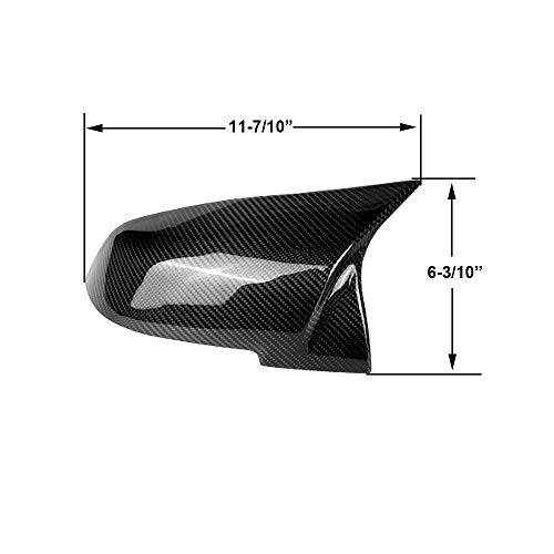 SNA Gloss Black Real Carbon Fiber Side Mirror Cover Cap Replacement Compatible for BMW 1 series F20 2 series F22 F23 3 series F30 F31 F34 4 series F32 F33 F36 X1 E84 M2 F87 2-pc Set - Image 5