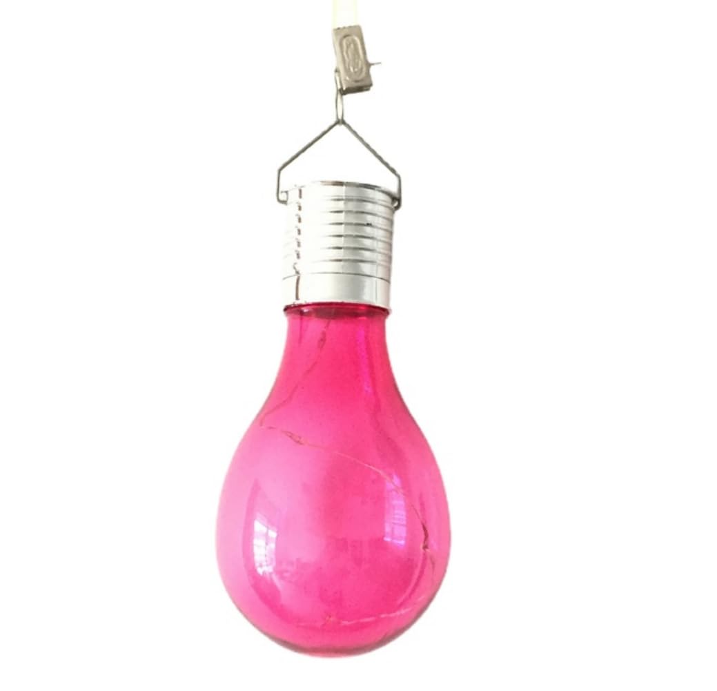 Solar Hanging Camping Lights Garden Yard Pathway Waterproof LED Light Bulb Red