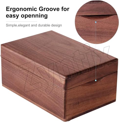 Image of Wooden Business Card Organizer for 2.2 inch x 3.5 inch Cards | Business Card Holder for Desk, Index Cards Box Holds 300 Cards, Includes A-Z Tabs, Desktop Organizers for Office, Home