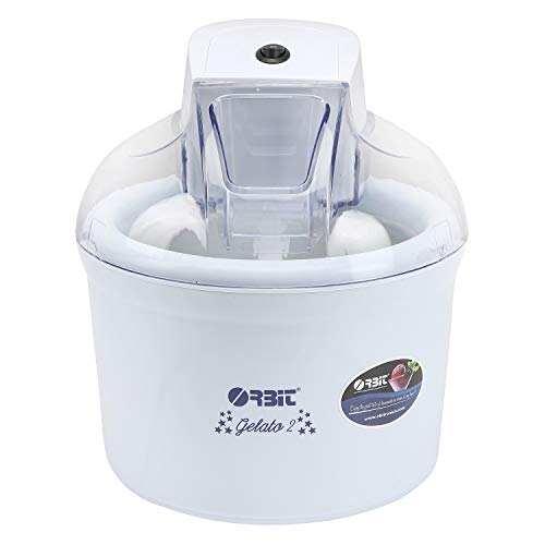 Orbit Gelato 1.5 litres Ice Cream Maker Machine | Quick & Efficient | Powerful Motor | Transparent Lid - 12 W (White)