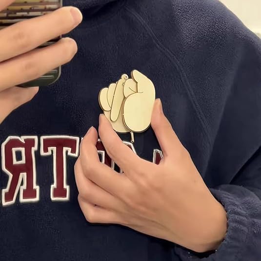 Broche De Dedo Medio Plegable De Madera - Divertido Y Mecánico, Ideal Para Bromas Y Expresar Humor