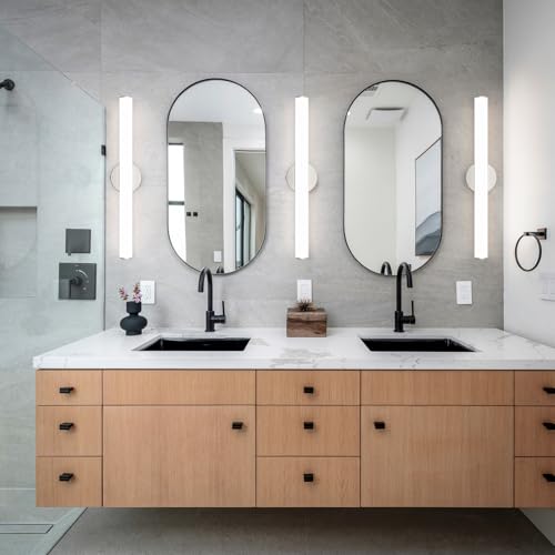 Image of OOWOLF 24inch Bathroom Vanity Light 2-Pack, 16W Bathroom Lights Fixture,1600LM Led Vanity Lights Bar, 4000K Natural White Bath Wall Lighting Fixture Sconce Indoor, Vanity Light Fixtures Over Mirror