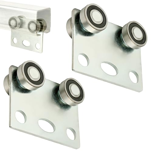 BIAXJUNY 4 Wheel Trolley Assembly Roller, Bearing Trolley Assembly for Use with 1-5/8