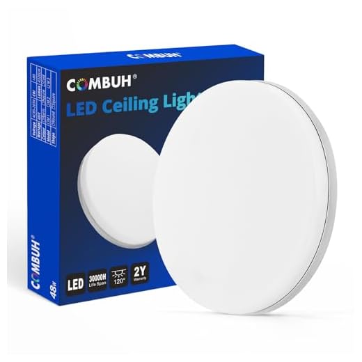 Combuh Plafón LED 48W 4320Lm Fácil de Instalar Modernos Lampara de Techo para Dormitorios Salones Cocina Blanco Natural 4000K Redondo Ø30CM
