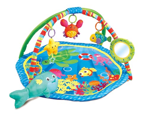 Image of EMILYSTORES Baby Activity Play Gym Mats Ocean Park with Arches, Activity Toys, Animals Toys (L30 x W30 Inch)