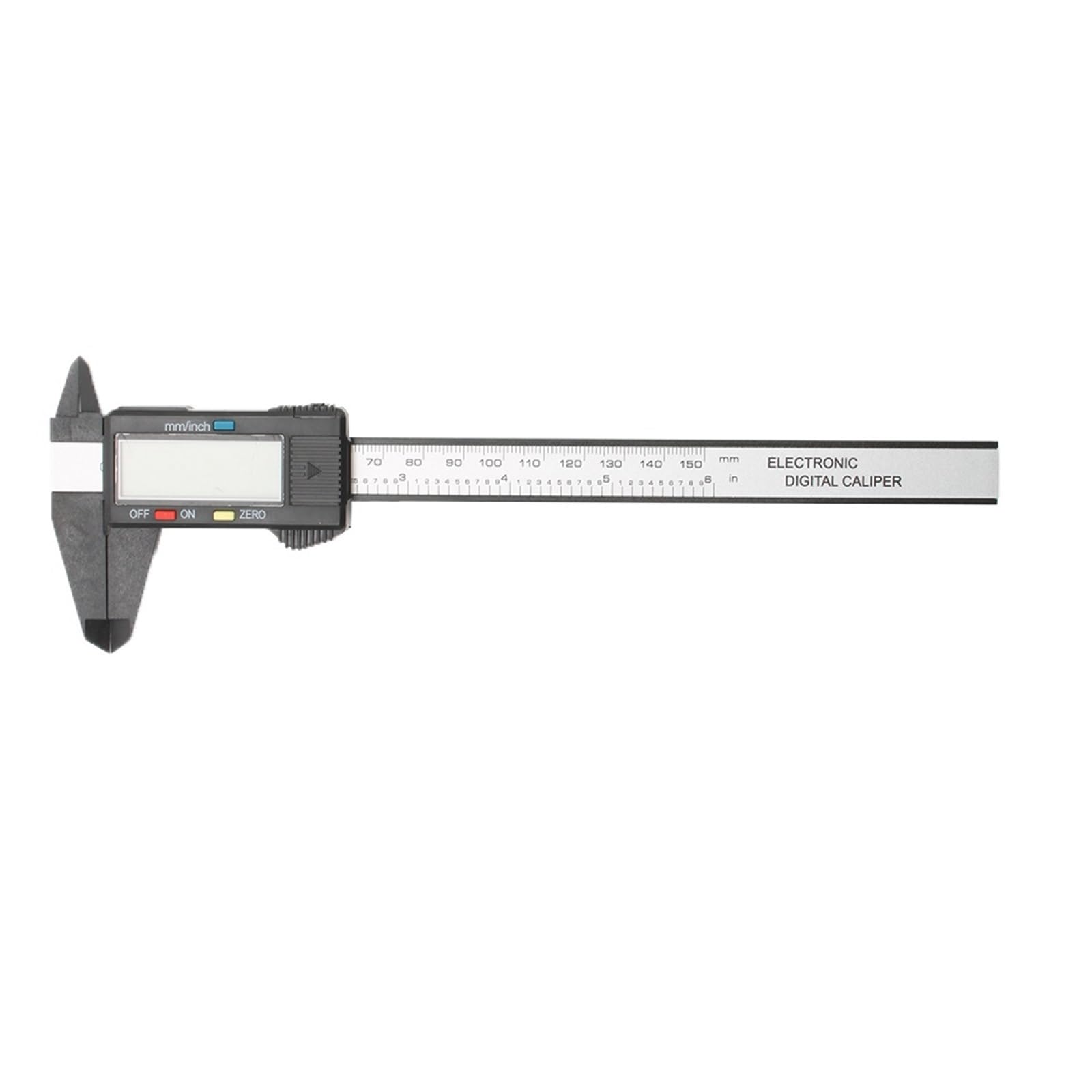 Suwmiarki z noniuszem 100/150mm 4/6 Cal LCD cyfrowy elektroniczny noniusz z włókna węglowego suwmiarka mikrometr narzędzie pomiarowe 1m taśma miernicza(Black 150 tape)