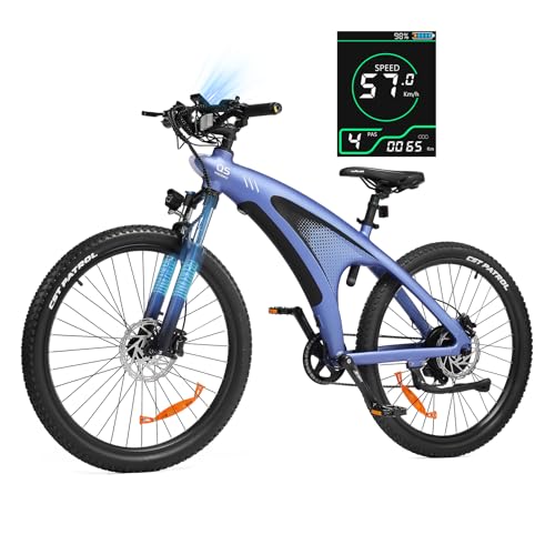 HX Q5 Vélo Électrique pour Adultes, E Bike 27.5 * 2.25'' Tout-Terrain, Jusqu'à 110km, 48V 20Ah Batterie Amovible, 7 Vitesses, VTT Électrique Homme Femme Fourche...