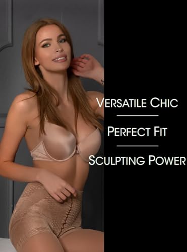 Image of Charm and Attitude Beige Shaping Tights | Butt Lift Slimming Pantyhose Stockings Nylons - Beige, S