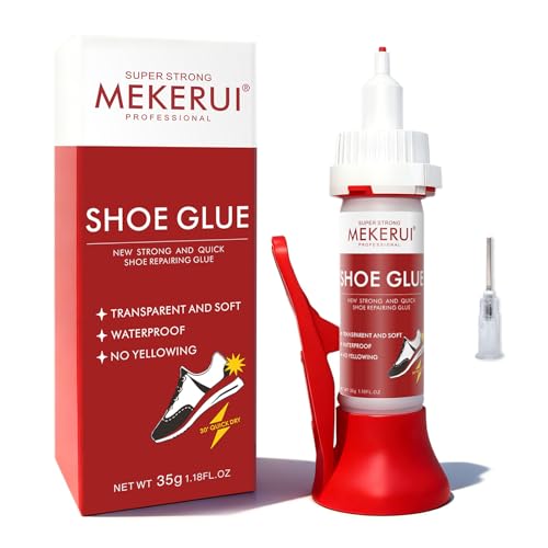 Super Strong Universal Shoe Glue – 30-Second Quick Repair Waterproof Clear Adhesive – Heavy Duty Shoes Glue for Sneakers, Soles, Heels & All Footwear with Precision Nozzle & Needle Tip