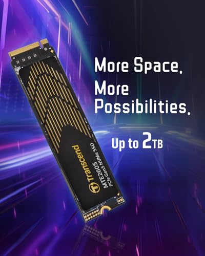 Image of Transcend M.2 2280 1TB Gen5x4 Internal SSD with Heatsink, Up to 14,000MB /s | Storage Expansion for PS5 /PC /Laptop, Tailored for Gamer /Video Editor /High-End Creator /AI Developer, PCIe 5 NVMe, 3D TLC NAND