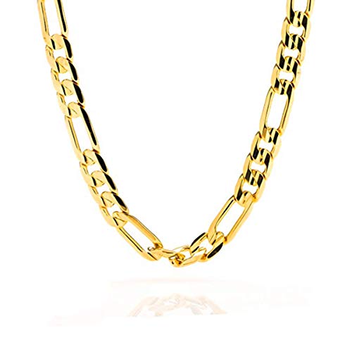 Collier chaîne à maillons italiens 5mm en plaqué or 14k pour homme et femme