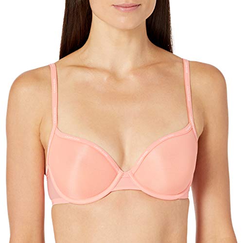 Calvin Klein Women's Sheer Marquisette Lightly Lined Demi Bra, Gerbera Daisy, 32D