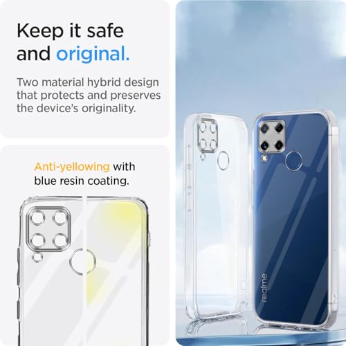 Image of Jkobi Back Cover for Realme C15 (Silicone Clear Shockproof Case with Camera Protection | Soft and Flexible | Transparent)