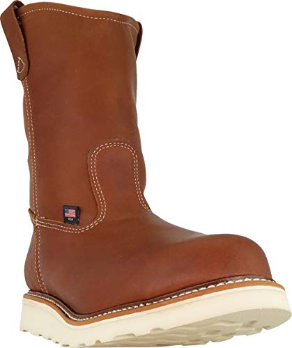 Thorogood American Heritage 11” Soft Toe Wellington Boots For Men Made From Premium Leather Featuring Slip-Resistant Wedge Outsole And Comfort Insole; Eh Rated, Tobacco Oil-Tanned - 12 2E Us #TOP2