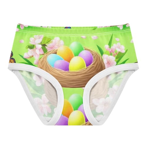 Cotton Toddler Underwear Floral Easter Nest Colorful Eggs Green Cute Panties Girl Artistic Kids Undies Briefs 2t