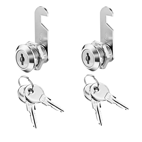 siismi 2 Ensembles Serrure de Casier,16 mm Serrure de Meubles,Serrure de Placard avec Clés,Serrure de Boîte aux Lettres,Serrure d'armoire,Convient pour Les Tiroirs de Bureau,des Boîtes à Outils