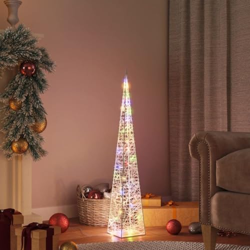 Décoration de Noël et fête : cône lumineux acrylique 90cm pour une ambiance chaleureuse