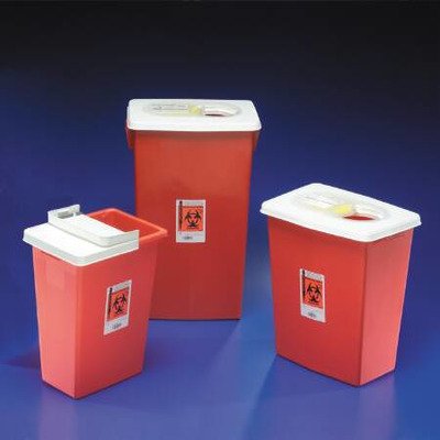 MCK42532800 - Covidien Chemotherapy Sharps Container Biomax 1-Piece 18.75H X 12.75W X 18.25D Inch Yellow Base Hinged Lid