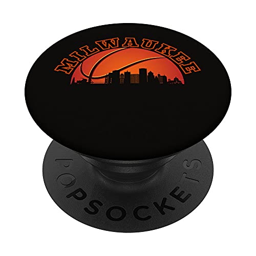 Milwaukee Camiseta de baloncesto WI Wisconsin Skyline Sunset PopSockets PopGrip Intercambiable