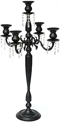 Candelabro retrô de metal com 5 braços, suporte de vela cônica para mesa de jantar, decoração de casamento