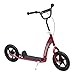 HOMCOM Kinderroller mit Hinterbremse 12 Zoll Scooter Tretroller Roller Cityroller Kinder Kickboard Stahl Eva Rot 120 x 52 x 80-88 cm