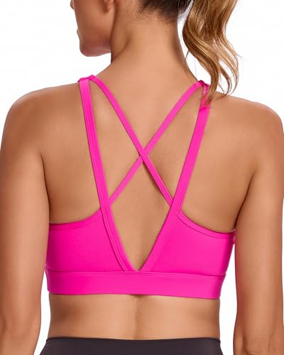 Image of RUNNING GIRL High Impact Sports Bras for Women, High Support Running Sports Bra Moulded Cup Strappy Sports Bras