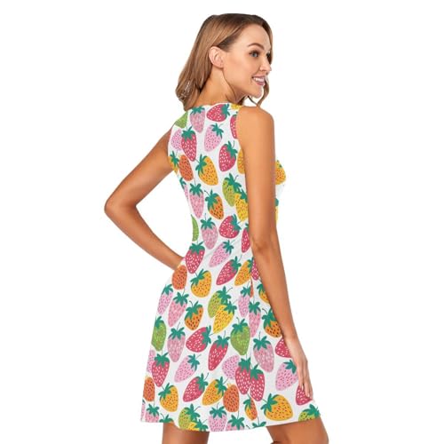 Image of ALAZA Women's Summer Dress Sun Dress Sleeveless with Pockets