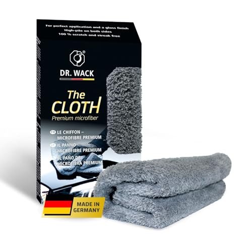 Dr. Wack A1 The Cloth Chiffon en Microfibres 40 x 40 cm - Chiffon de Nettoyage Ultra Doux & Absorbant pour Voiture - Chiffon de Polissage 100% sans Peluches - Anti-Rayures - Entretien Premium