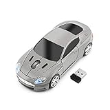 ECOiNVA Wireless Sports Car Mouse Laptop Desktop Mouse Computer Optical Mice 2.4GHz USB Mouse (Gray)