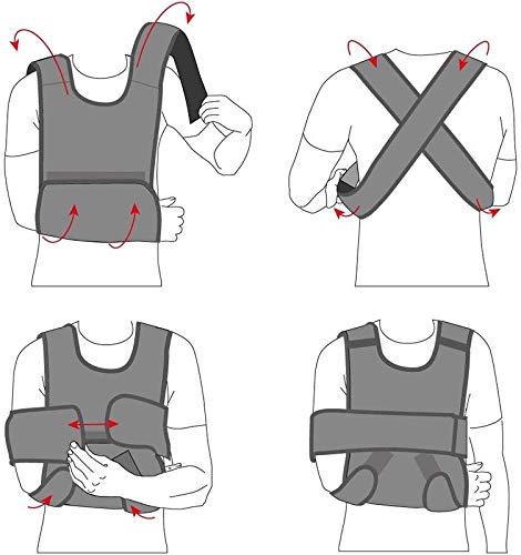 Image of Xclub Pouch Arm Sling Tropical Arm Sling Shoulder Brace - Fully Adjustable Rotator Cuff and Elbow Support (Immobilization)(UNIVERSAL)-SUPPORT IN LEFT AND RIGHT HAND