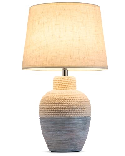 Image of LIT AMPO Rechargeable Battery Cordless Table Lamp, Coastal Ceramic Base
