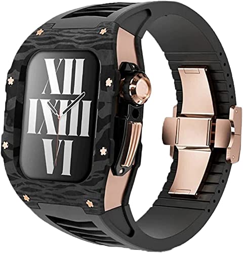 Bracelet montre caoutchouc fibre de carbone boîtier titane iWatch 40mm 41mm