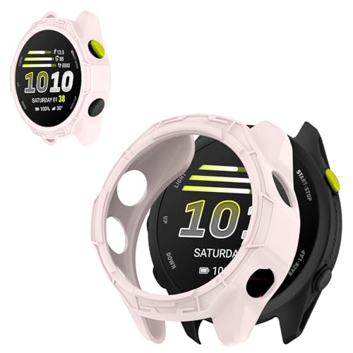 KONXISA Garmin(�K�[�~��) Forerunner 70 �Ή� �P�[�X Forerunner 70 �V���R���� �ی�J�o�[ �ϏՌ� ���h�~ ���􂢉\ �y�� �҂�����t�B�b�g �S�ʕی� �X�|�[�c�E�H�b�` �A�N�Z�T���[ (�s���N)