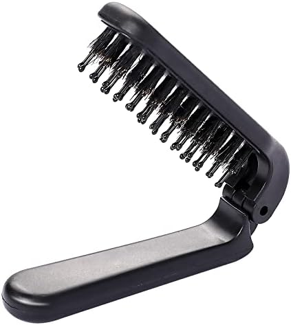 Travel Folding Hair Brush,Portable Folding Bristles Hair Comb Collapsable Pocket Hair Brush Anti-Static Range Hair Brush Detangler Brush Mini Hair Brush Portable Hair Styling Tool for Women and Men