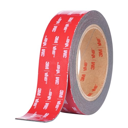 Doppelseitiges Klebeband, Extra Stark Klebend, Hergestellt aus originalem VHB 5952 Rohmaterial, 35mm x 3m, 1.1 mm dickt, Wasserfest und Hochtemperaturbeständig für Auto, Heimdekoration, Bürodekoration