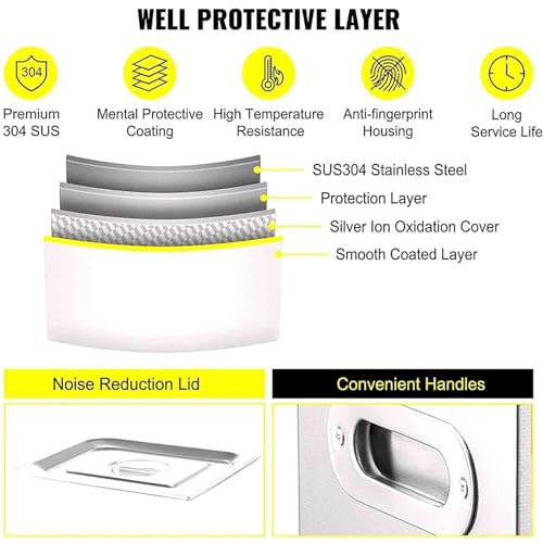 Máquina de limpieza ultrasónica, limpiador de discos ultrasónico, máquina de cavitación sónica portátil de 6 L con temporizador digital y calentador, temperatura ajustable, acero inoxidable