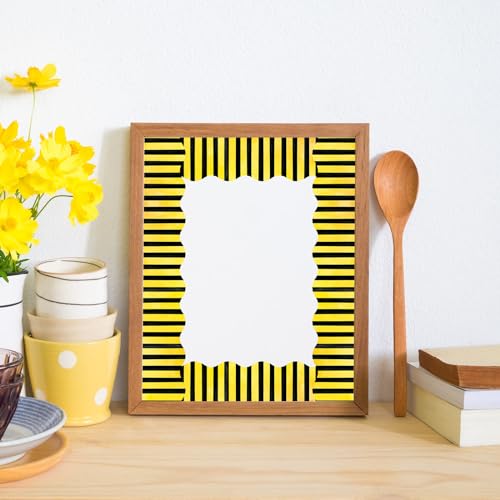 Image of Whaline 69 Ft Summer Bulletin Board Borders Watercolor Yellow Bee Honeycomb Spot Stripe Self-Adhesive Bulletin Board Trim for Summer Bee Day Decoration Party Home Office