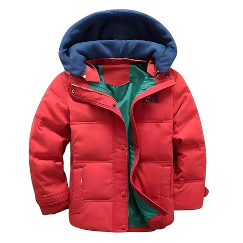 linboo Winterjacke Jungen Daunenjacke mit Abnehmbarer Samt...