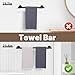 Matte Black Towel Bar Set 10 Pieces Bathroom Hardware Accessories Set Towel Rack Set for Bathroom SUS304 Stainless Steel Toilet Paper Holder Wall Mounted, 23.6 Inch