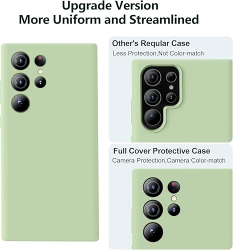 Image of MOBILOVE Back Cover Case for Samsung Galaxy S25 Ultra 5G | Pure Liquid Soft Matte Silicone Case with Logo and Comes with Camera and Screen Protection (Mint Green)