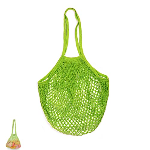 Olakin Sacs à Provisions, Sac de Courses en Coton Sac Filet Maille, Sac de Plage en Maille Réutilisable, pour Produits D'épicerie, Légumes, Fruits(Vert) Cover