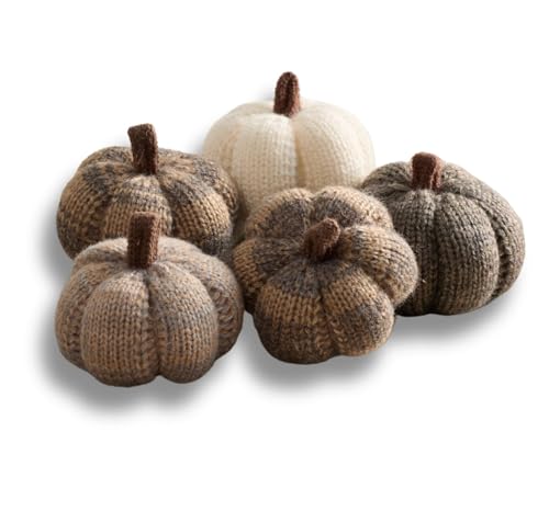 Image of Your Heart's Content Mini Knit Pumpkins (Cobblestone 5) | Rustic Home Decor, Bowl Fillers, Fall Wedding Decor, Garland or Ornaments