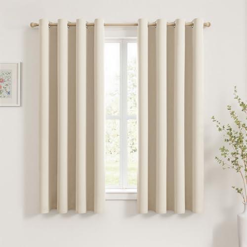 Image of MIULEE Birch Blackout Bedroom Curtains Drapes 72 Inch Long 52 inchx72 inch | Grommet Top, Room Darkening Window Drapes, Privacy Protection, Thermal Insulated, Heat Blocking, Light Blocking