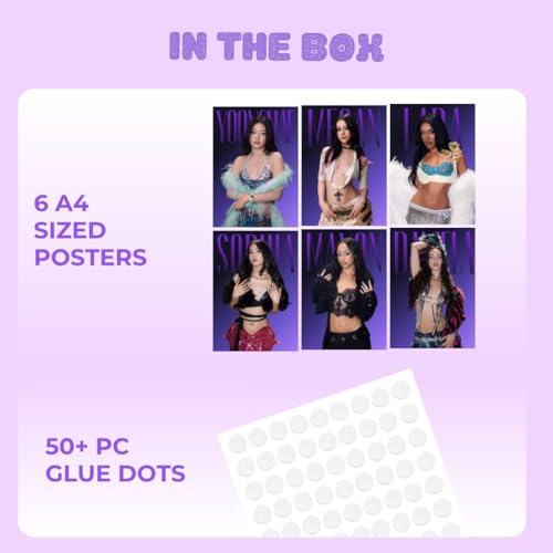 Image of Katseye Posters (Set of 6) | Katseye Photocards A4 and A6 Posters of | Gnarly, Debut, Gameboy, Internet Girl & more for Wall, Bedroom, Living room | Songs Poster for Wall | Glue Dots Included (D 042)