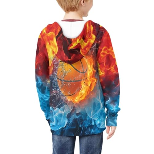 Image of Biyejit Kids Novelty 3D Graphic Printed Hooded Sweatshirt Boys Girls Zip Up Hoodies Age 6-16 Years