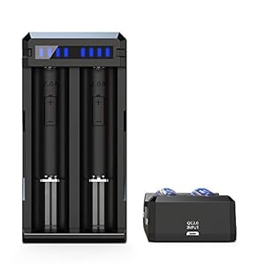 XTAR SC2 QC3.0 Snellader voor Li-ion-accu’s, compacte snellader 18650, 18700, 20700, 21700, 22650, 25500, 26650, 26650